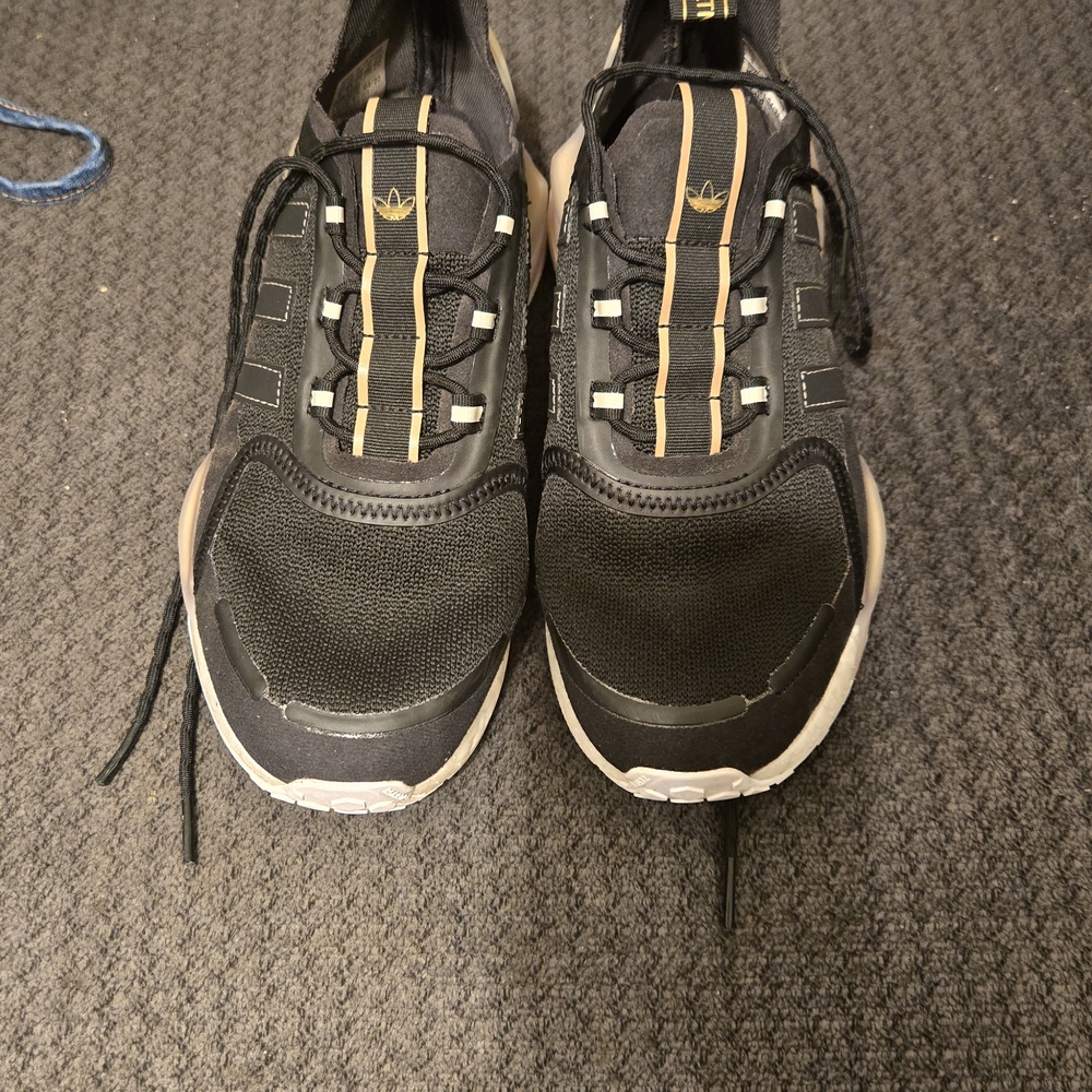 Adidas Womens Black and Gold Sneakers